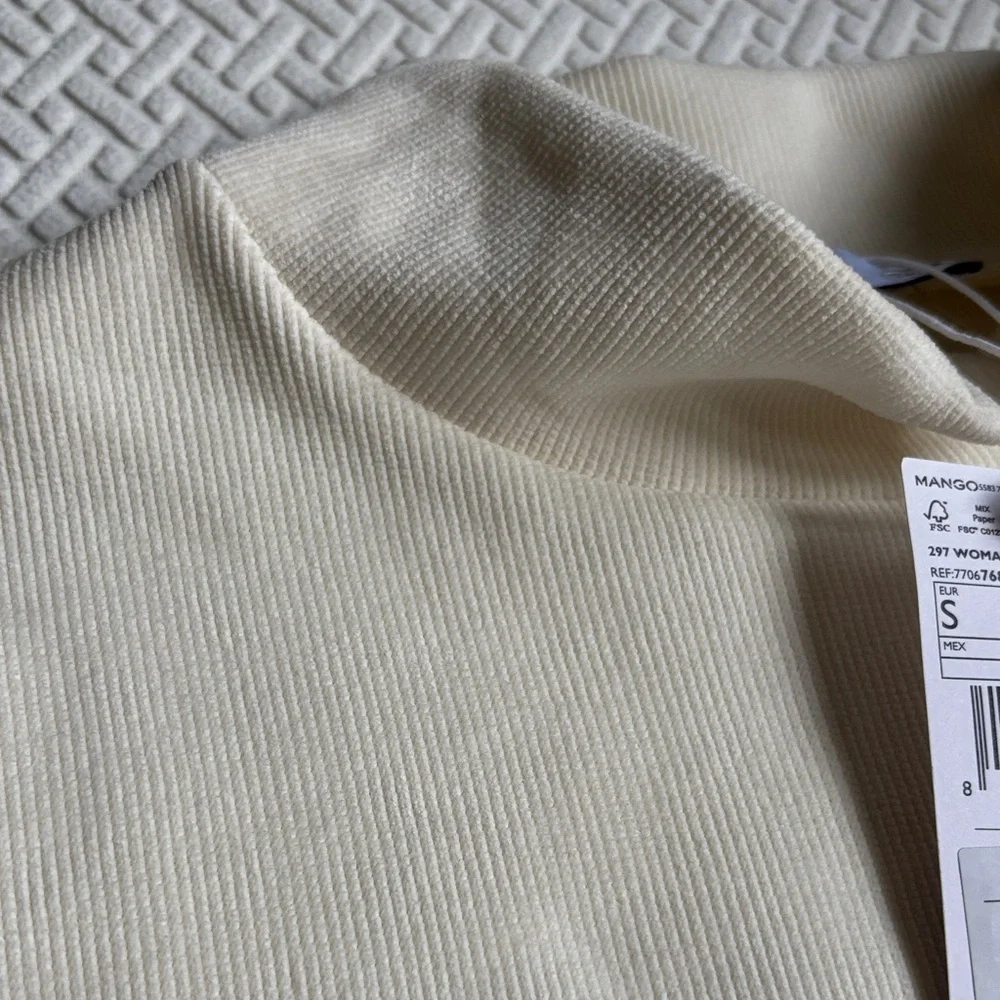 Mango Off-White Ribbed Turtleneck, new with tags - Picture 5 of 6